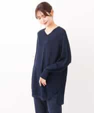 FKFAV60130 MK MICHEL KLEIN(MK ミッシェルクラン) Vネックニットチュニック/洗える ベージュ