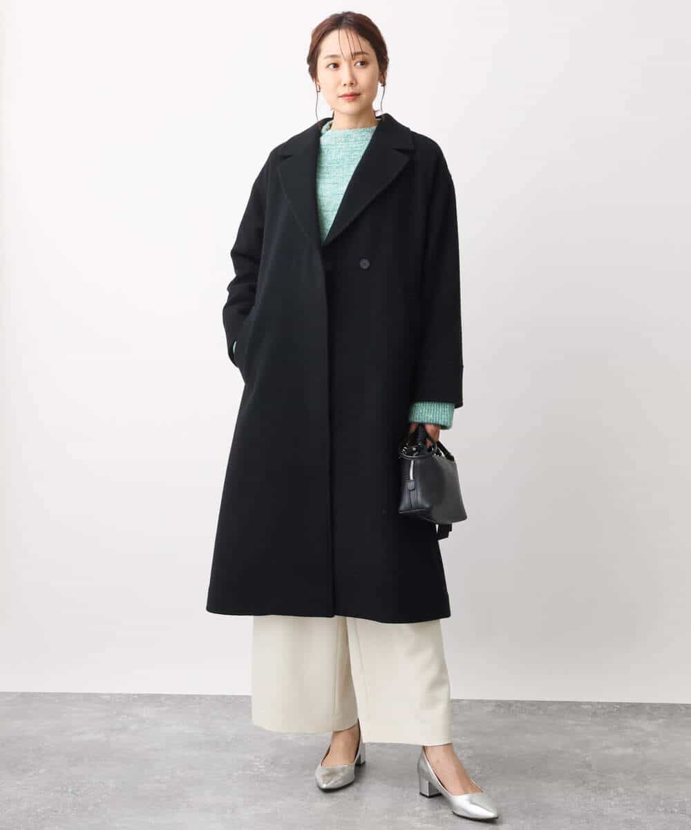 FKFAV61170 MK MICHEL KLEIN(MK ミッシェルクラン) メランジニット×レイヤードカットソー アンサンブル/洗える グリーン