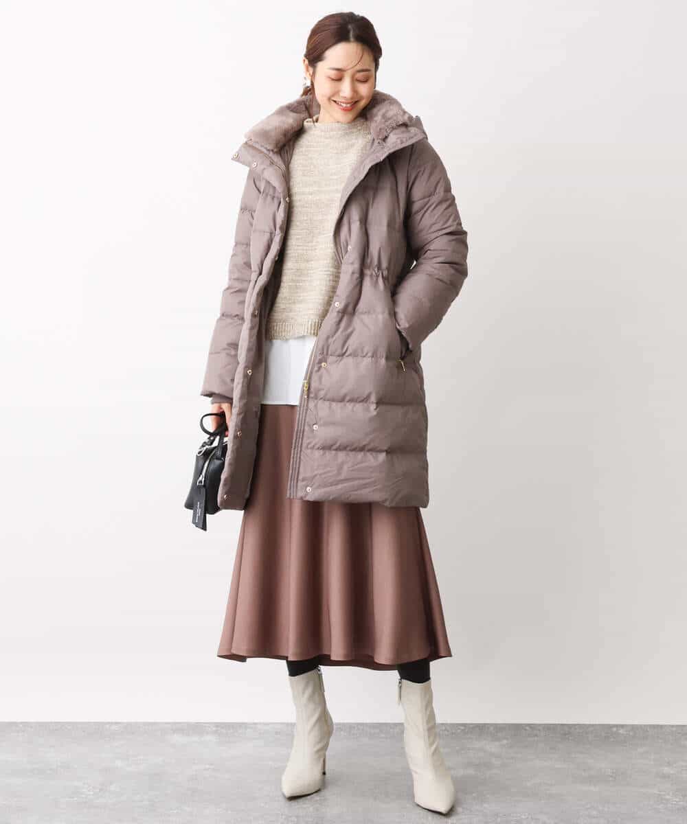 FKFAV61170 MK MICHEL KLEIN(MK ミッシェルクラン) メランジニット×レイヤードカットソー アンサンブル/洗える グリーン