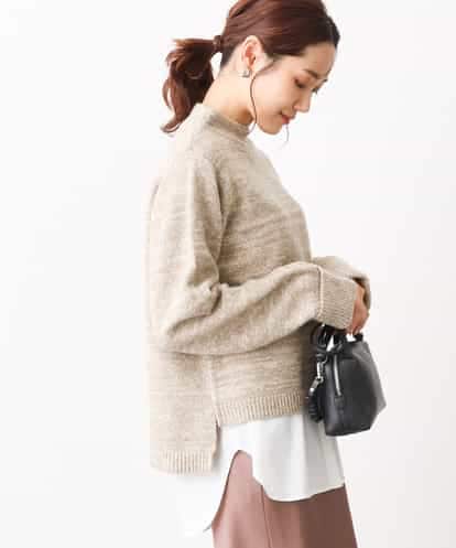 FKFAV61170 MK MICHEL KLEIN メランジニット×レイヤードカットソー アンサンブル/洗える