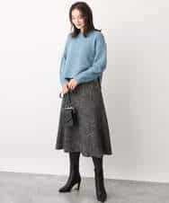 FKFAV62170 MK MICHEL KLEIN(MK ミッシェルクラン) ショート丈ラメニット/洗える ライトグレー