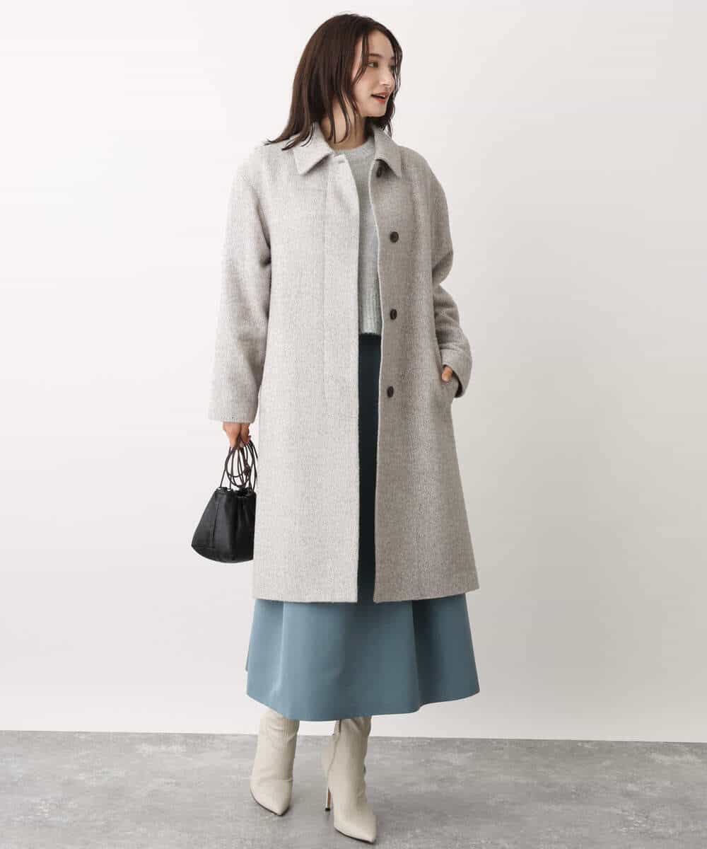 FKFAV62170 MK MICHEL KLEIN(MK ミッシェルクラン) ショート丈ラメニット/洗える ライトグレー