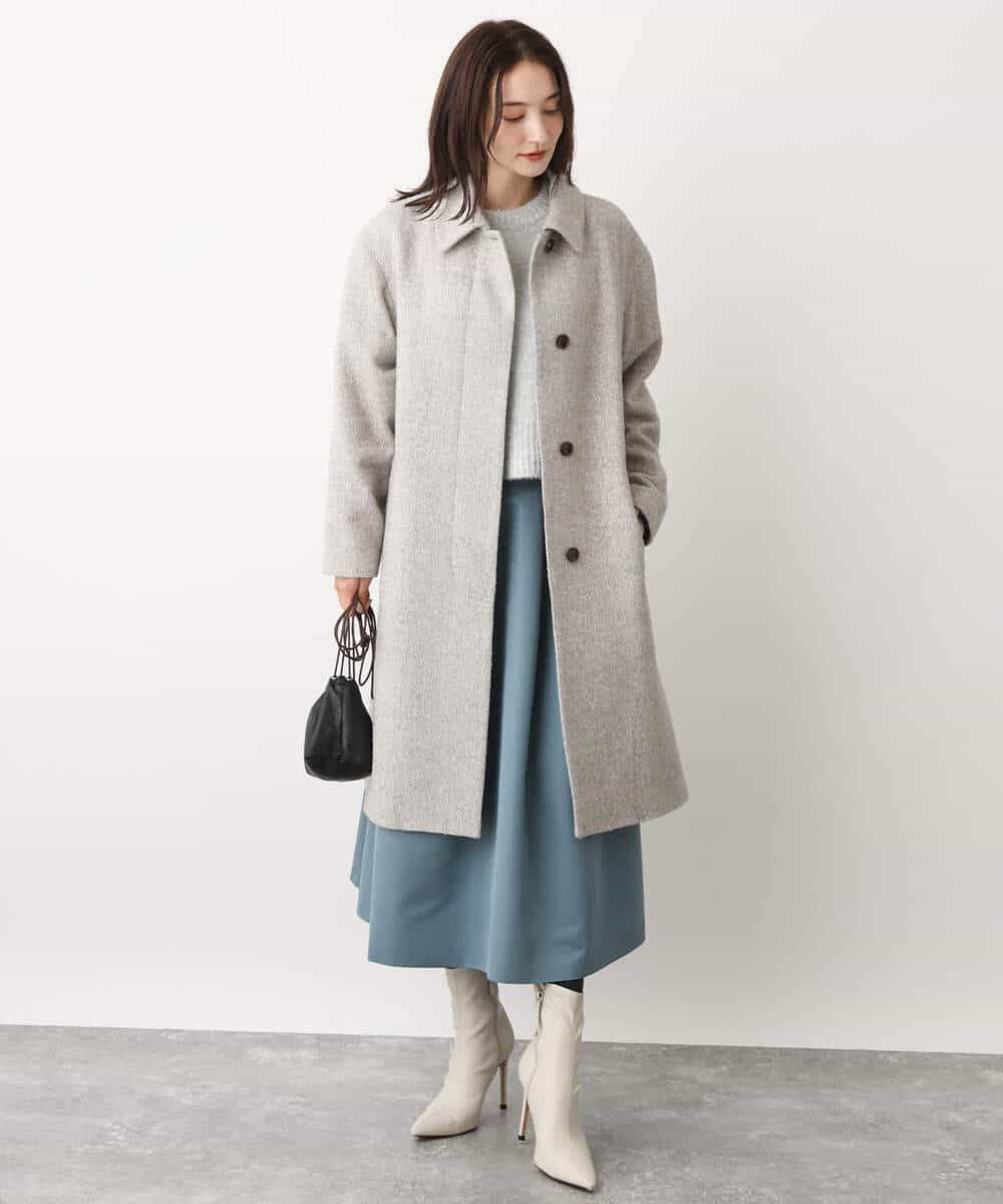 FKFAV62170 MK MICHEL KLEIN(MK ミッシェルクラン) ショート丈ラメニット/洗える ライトグレー