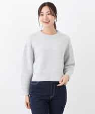 FKFAV62170 MK MICHEL KLEIN(MK ミッシェルクラン) ショート丈ラメニット/洗える ライトグレー