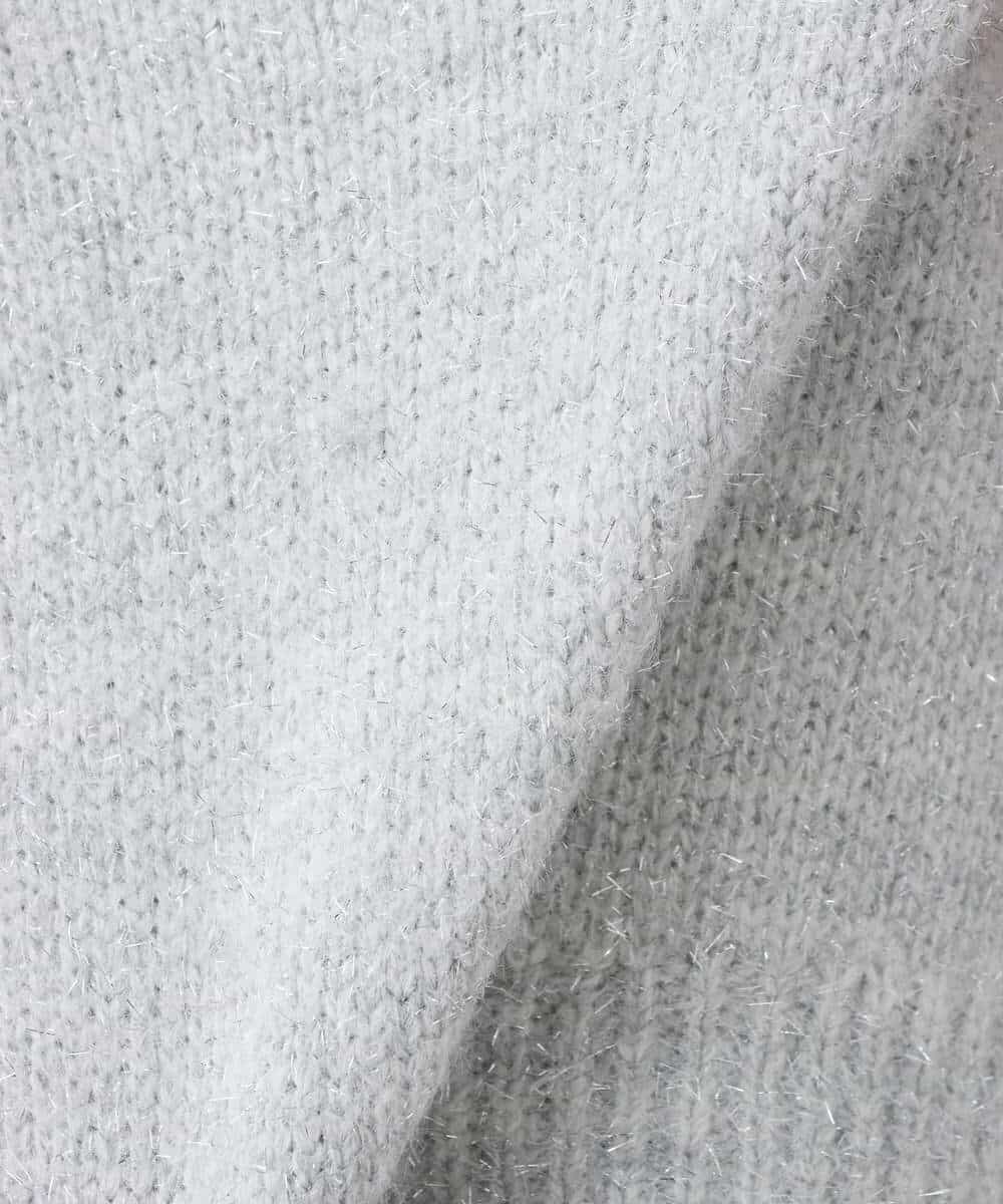 FKFAV62170 MK MICHEL KLEIN(MK ミッシェルクラン) ショート丈ラメニット/洗える ライトグレー