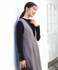 FKFBD50120 MK MICHEL KLEIN(MK ミッシェルクラン) 配色レイヤードデザインニット/洗える ブラック