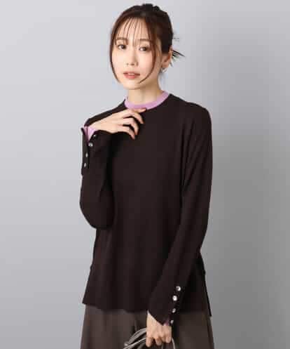 FKFBD50120 MK MICHEL KLEIN 配色レイヤードデザインニット/洗える