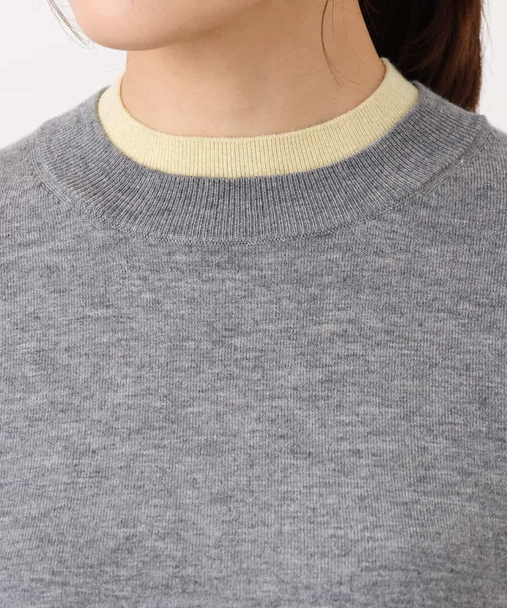 FKFBD50120 MK MICHEL KLEIN(MK ミッシェルクラン) 配色レイヤードデザインニット/洗える グレー