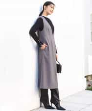 FKFBD50120 MK MICHEL KLEIN(MK ミッシェルクラン) 配色レイヤードデザインニット/洗える グレー