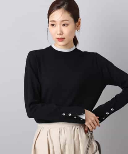 FKFBD50120 MK MICHEL KLEIN 配色レイヤードデザインニット/洗える