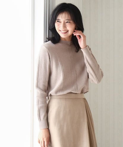 FKFBD51140 MK MICHEL KLEIN ミニケーブル編みニット/洗える