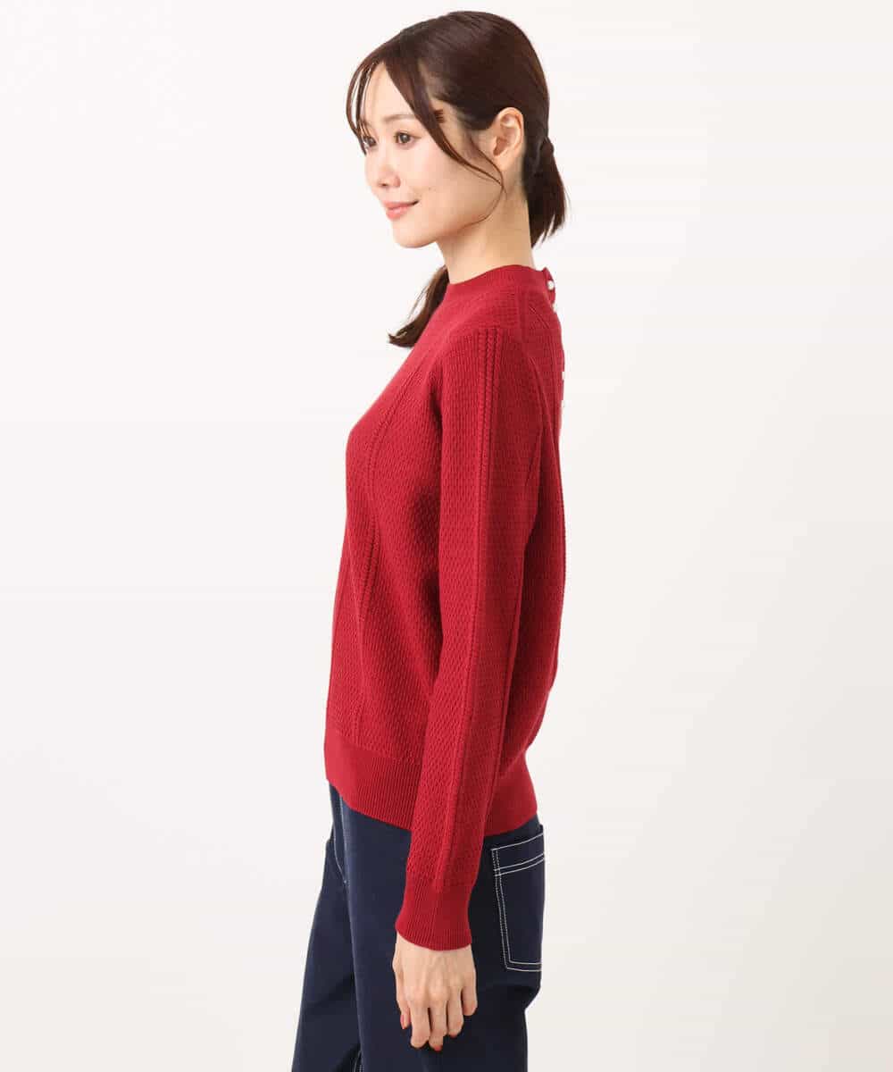 FKFBD51140 MK MICHEL KLEIN(MK ミッシェルクラン) ミニケーブル編みニット/洗える レッド