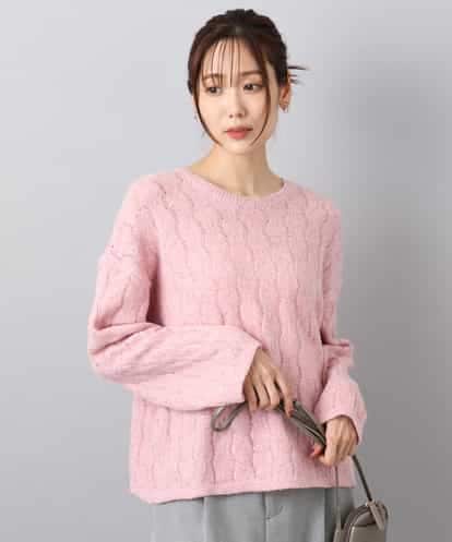 FKFBD52160 MK MICHEL KLEIN スパンコールラメ入りニット/洗える