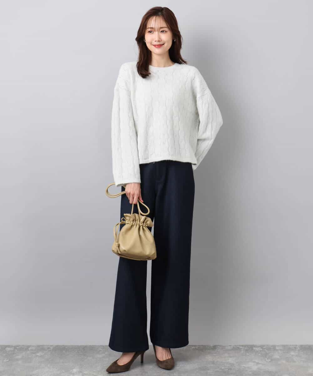 FKFBD52160 MK MICHEL KLEIN(MK ミッシェルクラン) スパンコールラメ入りニット/洗える ピンク
