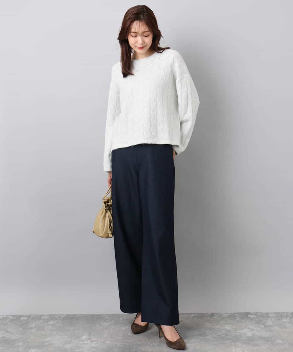 FKFBD52160 MK MICHEL KLEIN(MK ミッシェルクラン) スパンコールラメ入りニット/洗える ピンク