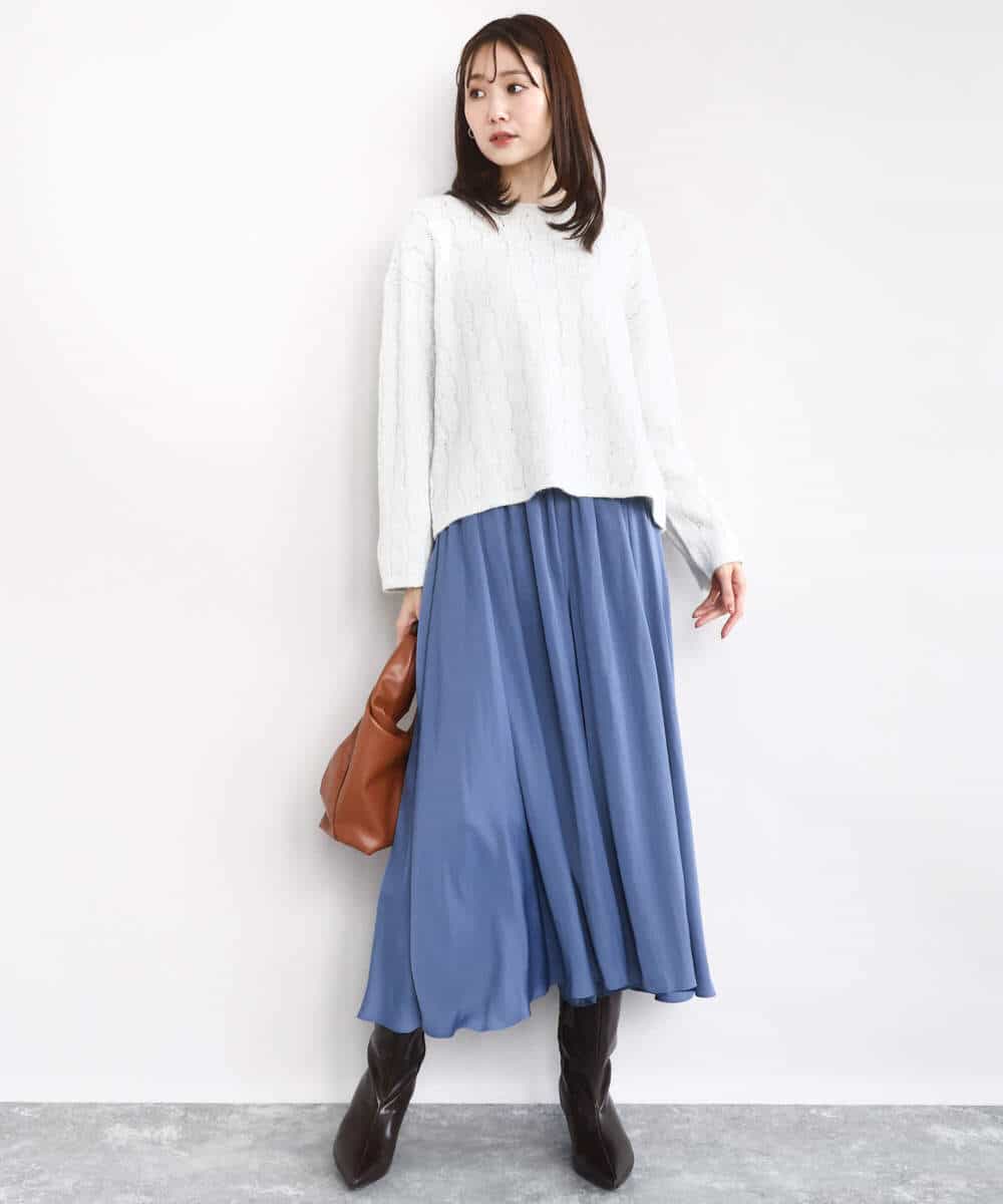 FKFBD52160 MK MICHEL KLEIN(MK ミッシェルクラン) スパンコールラメ入りニット/洗える ピンク