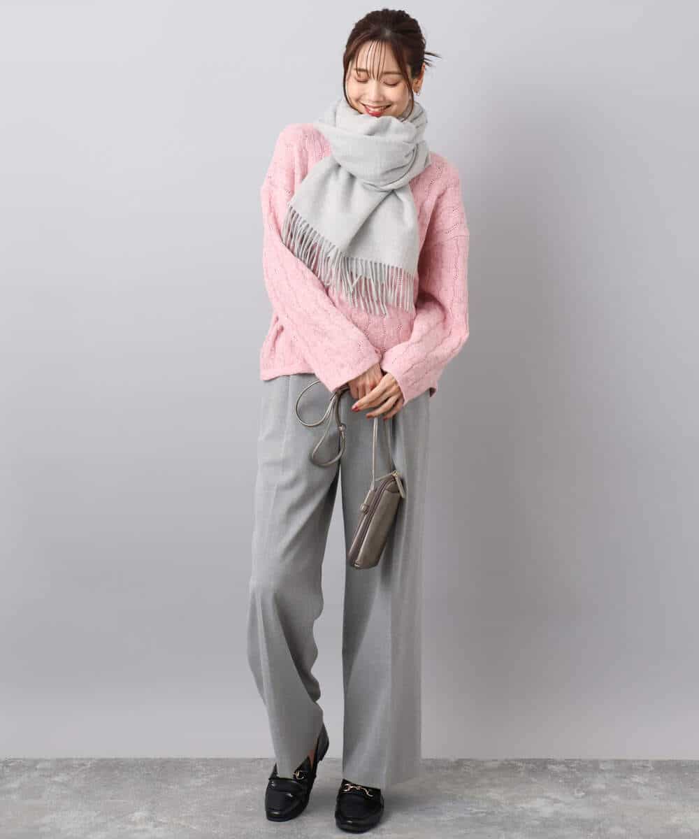 FKFBD52160 MK MICHEL KLEIN(MK ミッシェルクラン) スパンコールラメ入りニット/洗える ピンク