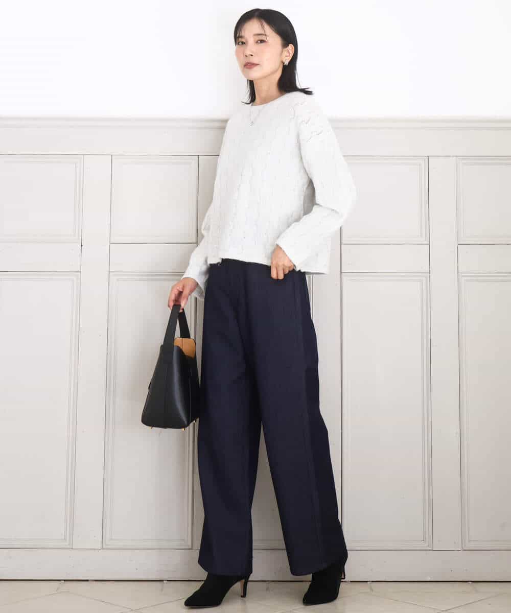 FKFBD52160 MK MICHEL KLEIN(MK ミッシェルクラン) スパンコールラメ入りニット/洗える ピンク