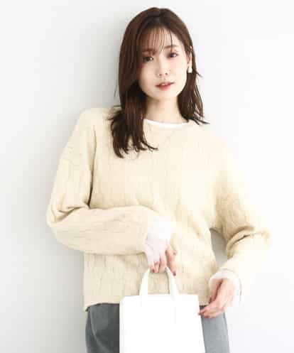 FKFBD52160 MK MICHEL KLEIN スパンコールラメ入りニット/洗える