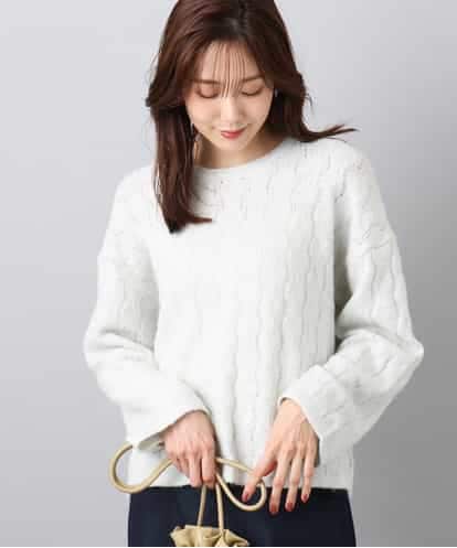FKFBD52160 MK MICHEL KLEIN スパンコールラメ入りニット/洗える