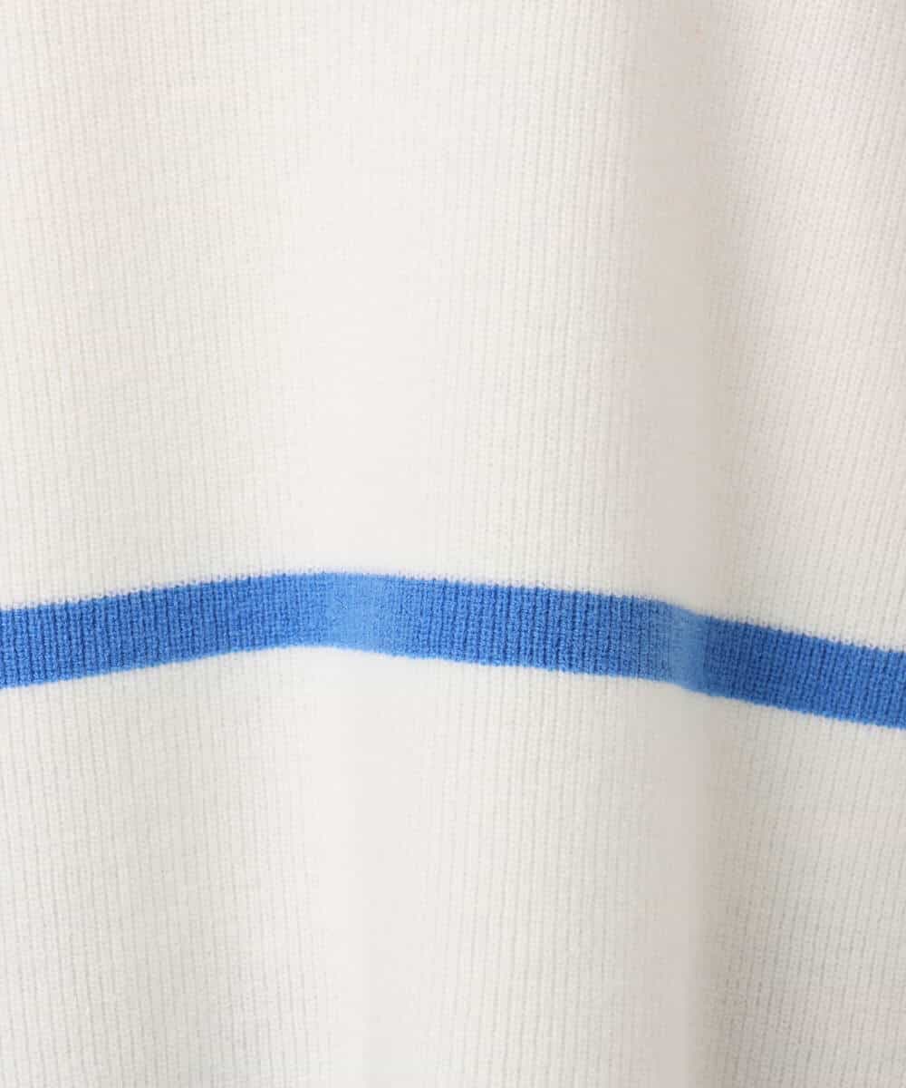 FKFBD53150 MK MICHEL KLEIN(MK ミッシェルクラン) 配色ライン片畦編みニット/洗える グレー