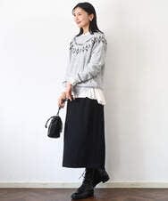 FKFBD54160 MK MICHEL KLEIN(MK ミッシェルクラン) ノルディック柄ニット/洗える アイボリー