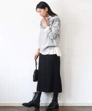 FKFBD54160 MK MICHEL KLEIN(MK ミッシェルクラン) ノルディック柄ニット/洗える アイボリー