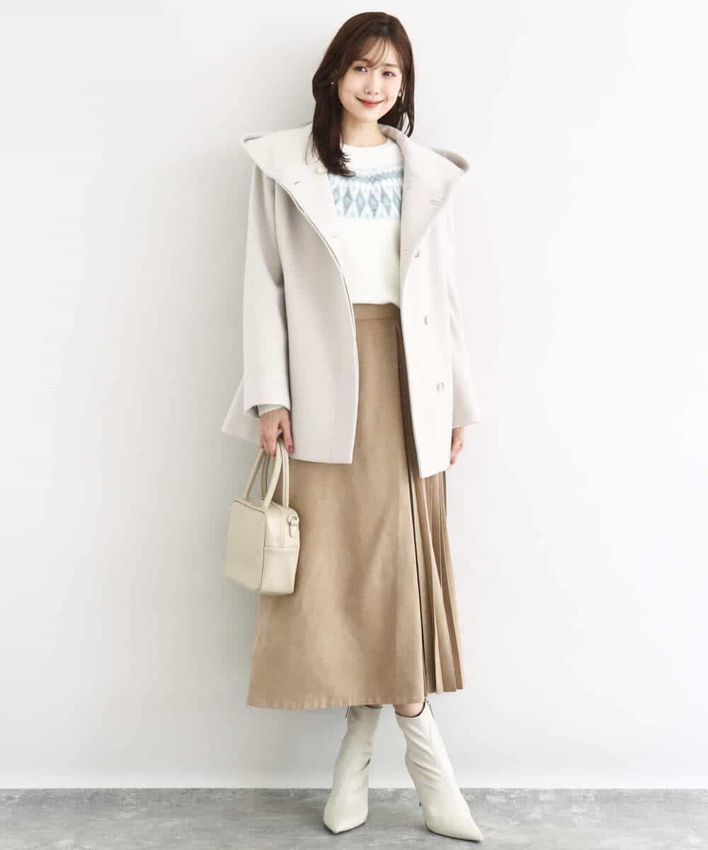 FKFBD54160 MK MICHEL KLEIN(MK ミッシェルクラン) ノルディック柄ニット/洗える アイボリー