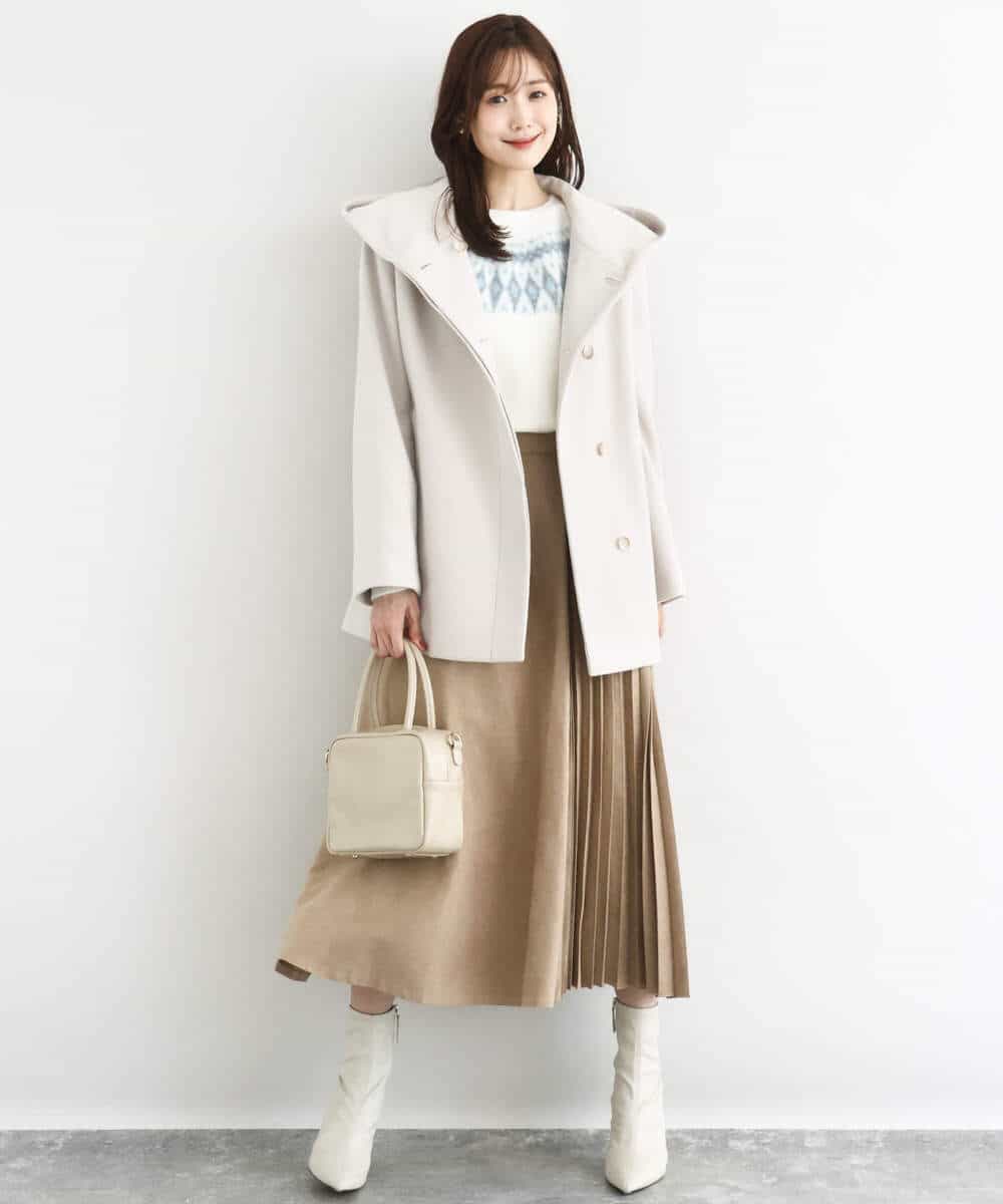FKFBD54160 MK MICHEL KLEIN(MK ミッシェルクラン) ノルディック柄ニット/洗える アイボリー