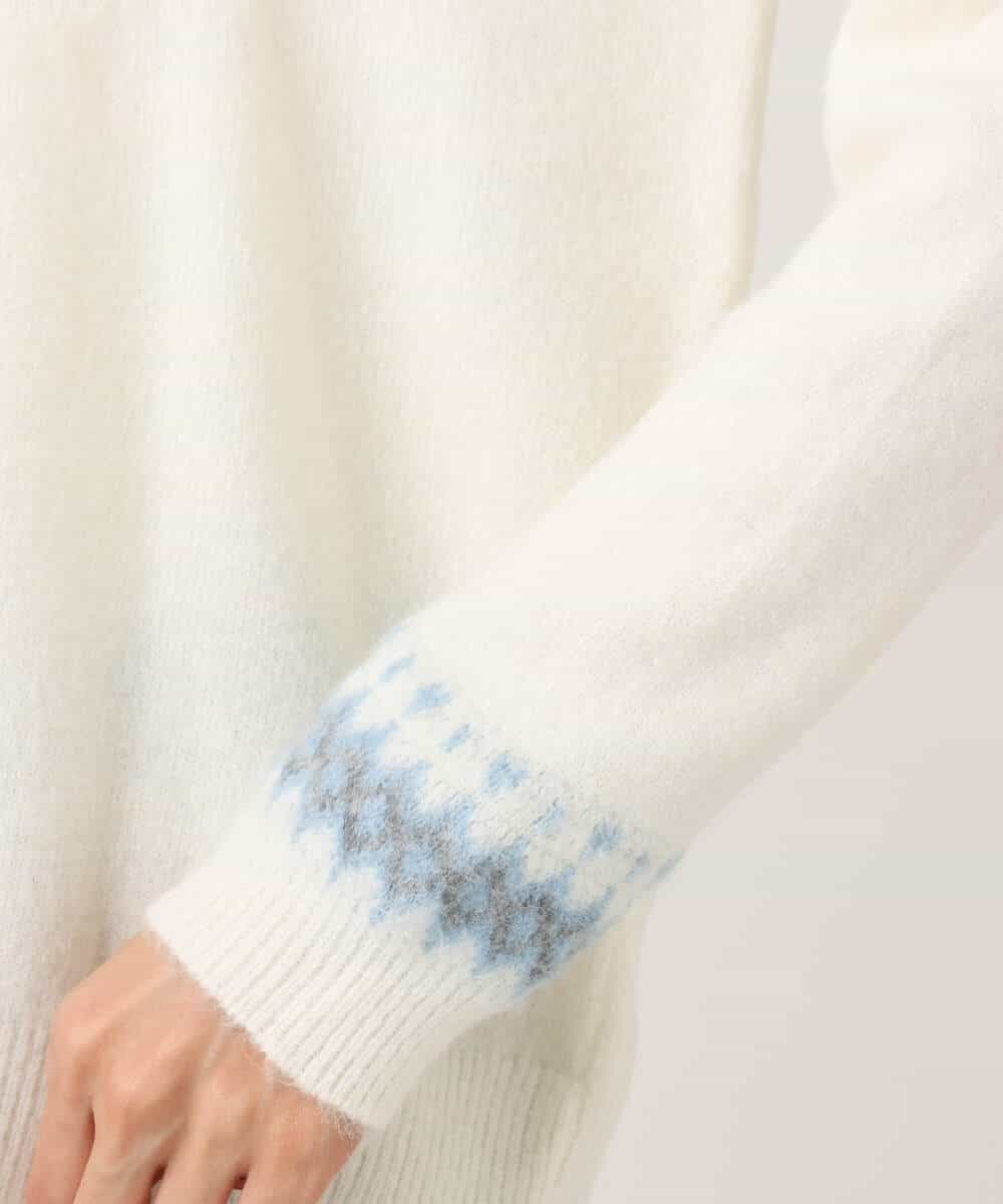 FKFBD54160 MK MICHEL KLEIN(MK ミッシェルクラン) ノルディック柄ニット/洗える アイボリー