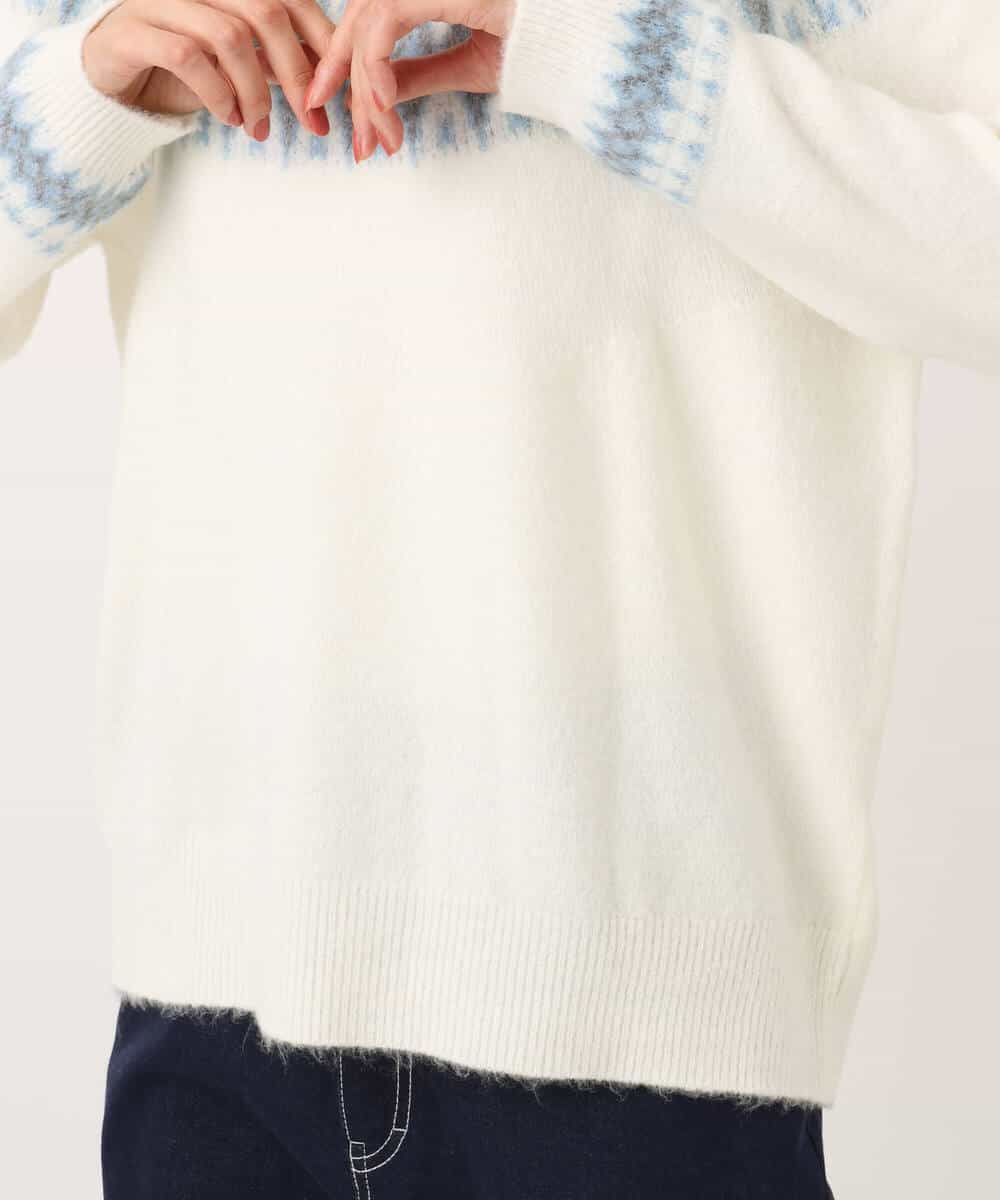 FKFBD54160 MK MICHEL KLEIN(MK ミッシェルクラン) ノルディック柄ニット/洗える アイボリー