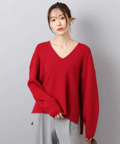 FKFBD55150 MK MICHEL KLEIN 片畦編みVネックニット/洗える