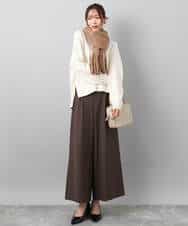 FKFBD55150 MK MICHEL KLEIN(MK ミッシェルクラン) 片畦編みVネックニット/洗える レッド