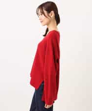 FKFBD55150 MK MICHEL KLEIN(MK ミッシェルクラン) 片畦編みVネックニット/洗える レッド