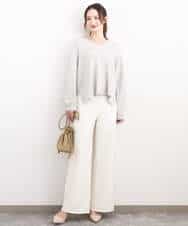 FKFBD55150 MK MICHEL KLEIN(MK ミッシェルクラン) 片畦編みVネックニット/洗える レッド