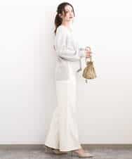 FKFBD55150 MK MICHEL KLEIN(MK ミッシェルクラン) 片畦編みVネックニット/洗える レッド