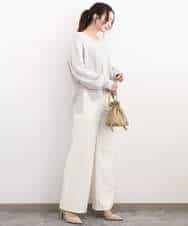 FKFBD55150 MK MICHEL KLEIN(MK ミッシェルクラン) 片畦編みVネックニット/洗える レッド