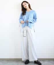 FKFBD55150 MK MICHEL KLEIN(MK ミッシェルクラン) 片畦編みVネックニット/洗える レッド