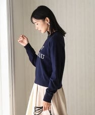 FKFBD56140 MK MICHEL KLEIN(MK ミッシェルクラン) ロゴ入りウール混ニット/前後2way/洗える ネイビー