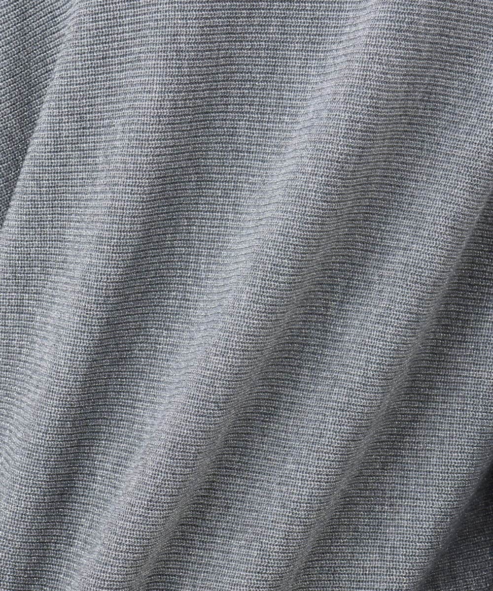 FKFBD57130 MK MICHEL KLEIN(MK ミッシェルクラン) ラメ入りドルマンスリーブ畦編みニット/洗える ライトブルー