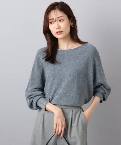 FKFBD57130 MK MICHEL KLEIN ラメ入りドルマンスリーブ畦編みニット/洗える