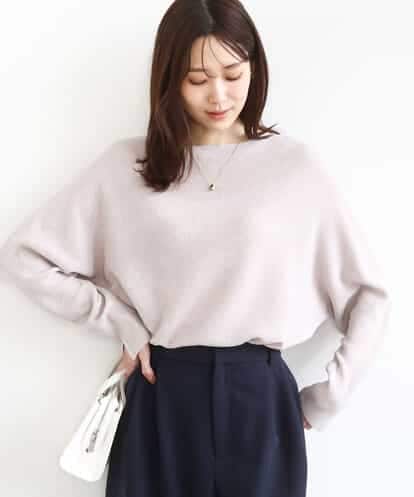 FKFBD57130 MK MICHEL KLEIN ラメ入りドルマンスリーブ畦編みニット/洗える