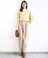 FKFBD57130 MK MICHEL KLEIN(MK ミッシェルクラン) ラメ入りドルマンスリーブ畦編みニット/洗える ライトブルー