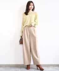 FKFBD57130 MK MICHEL KLEIN(MK ミッシェルクラン) ラメ入りドルマンスリーブ畦編みニット/洗える ライトブルー