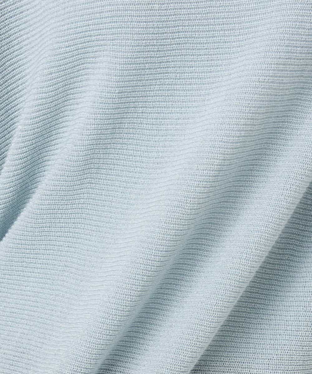 FKFBD57130 MK MICHEL KLEIN(MK ミッシェルクラン) ラメ入りドルマンスリーブ畦編みニット/洗える ライトブルー