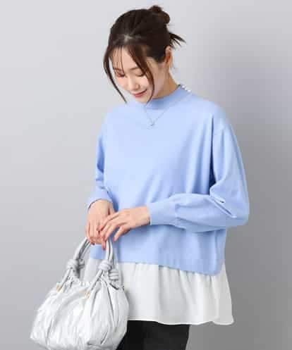 FKFBD58150 MK MICHEL KLEIN レイヤードデザインチュニックニット/洗える