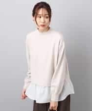 FKFBD58150 MK MICHEL KLEIN(MK ミッシェルクラン) レイヤードデザインチュニックニット/洗える ベージュ