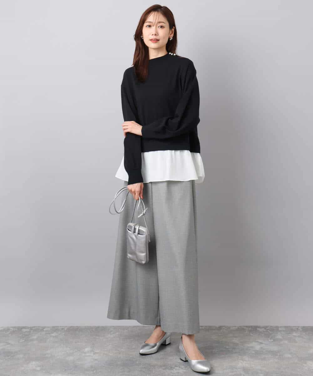 FKFBD58150 MK MICHEL KLEIN(MK ミッシェルクラン) レイヤードデザインチュニックニット/洗える ベージュ