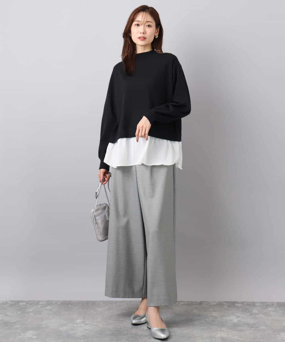 FKFBD58150 MK MICHEL KLEIN(MK ミッシェルクラン) レイヤードデザインチュニックニット/洗える ベージュ