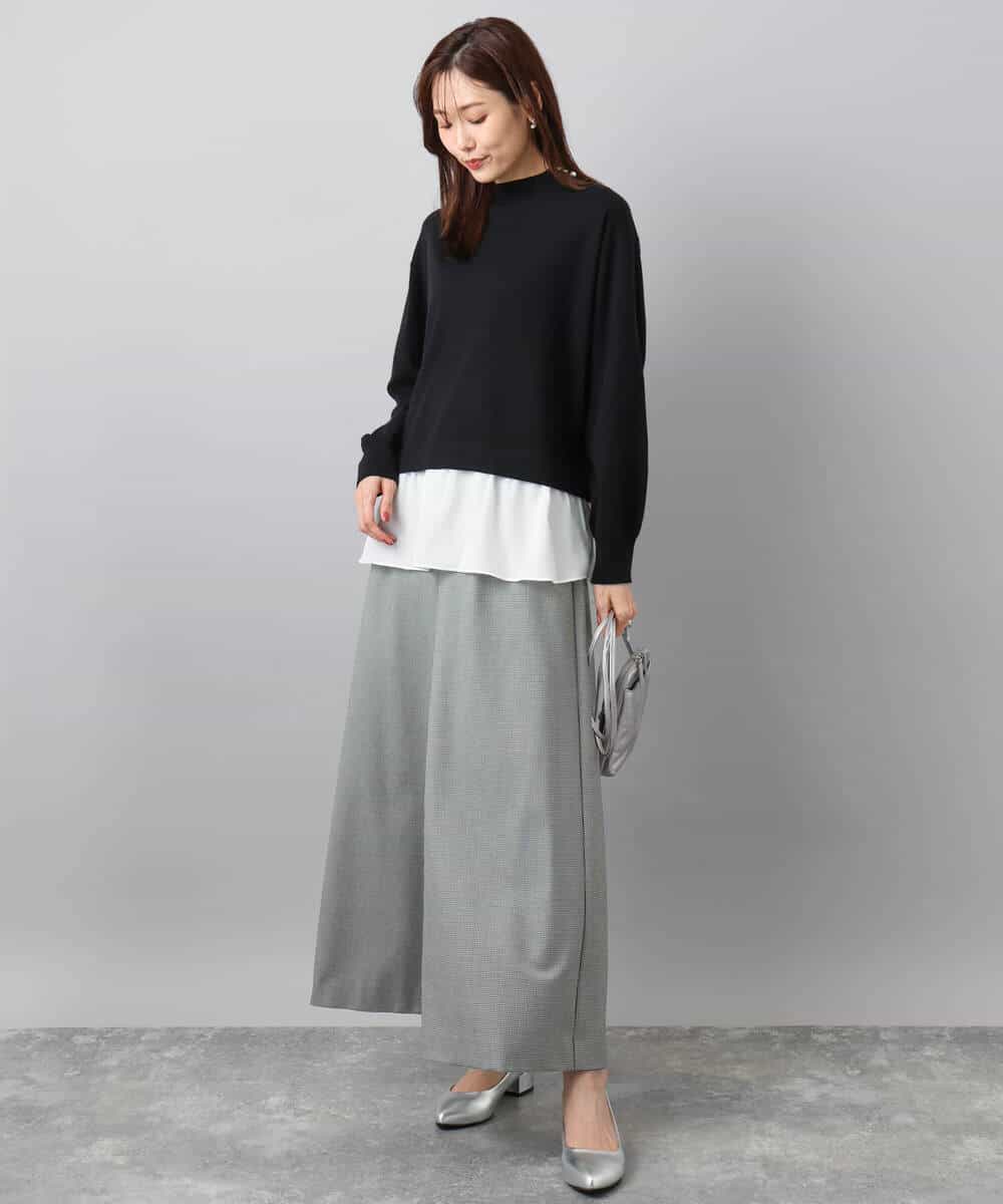 FKFBD58150 MK MICHEL KLEIN(MK ミッシェルクラン) レイヤードデザインチュニックニット/洗える ベージュ